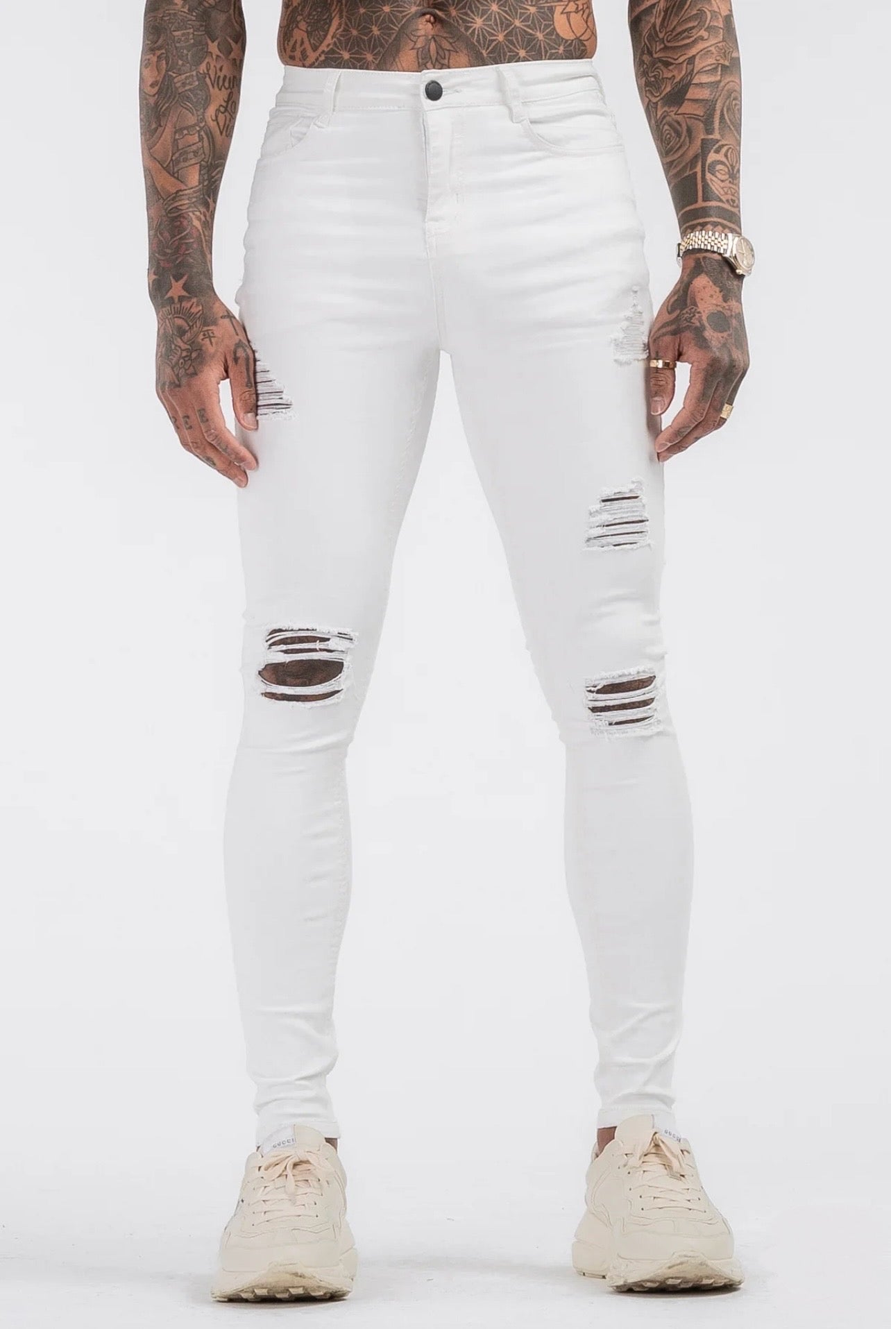 THE TAYLOR JEANS - WHITE RIPPED