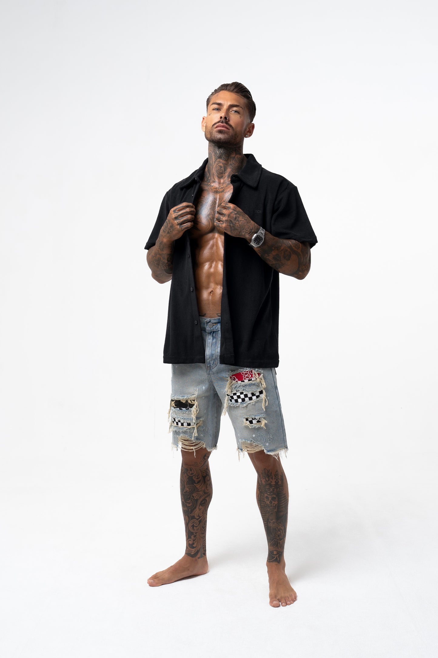 THE MALIBU TOWELLING SHIRT - BLACK