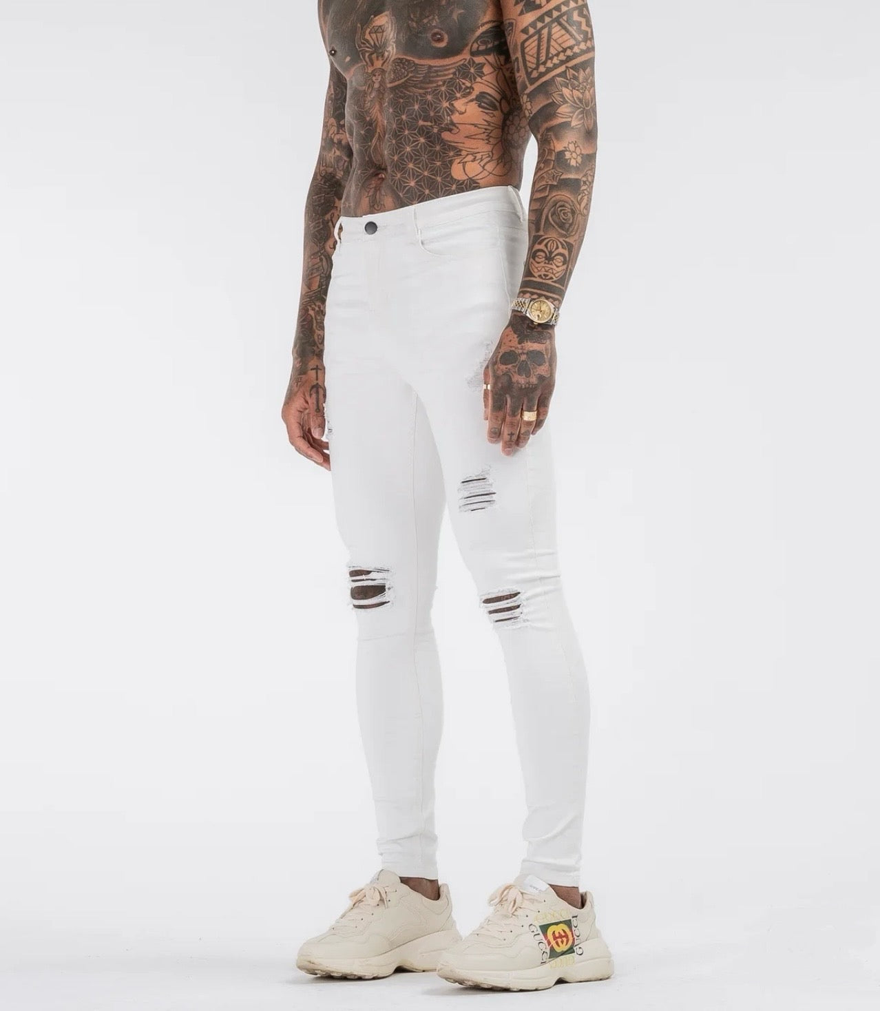 THE TAYLOR JEANS - WHITE RIPPED