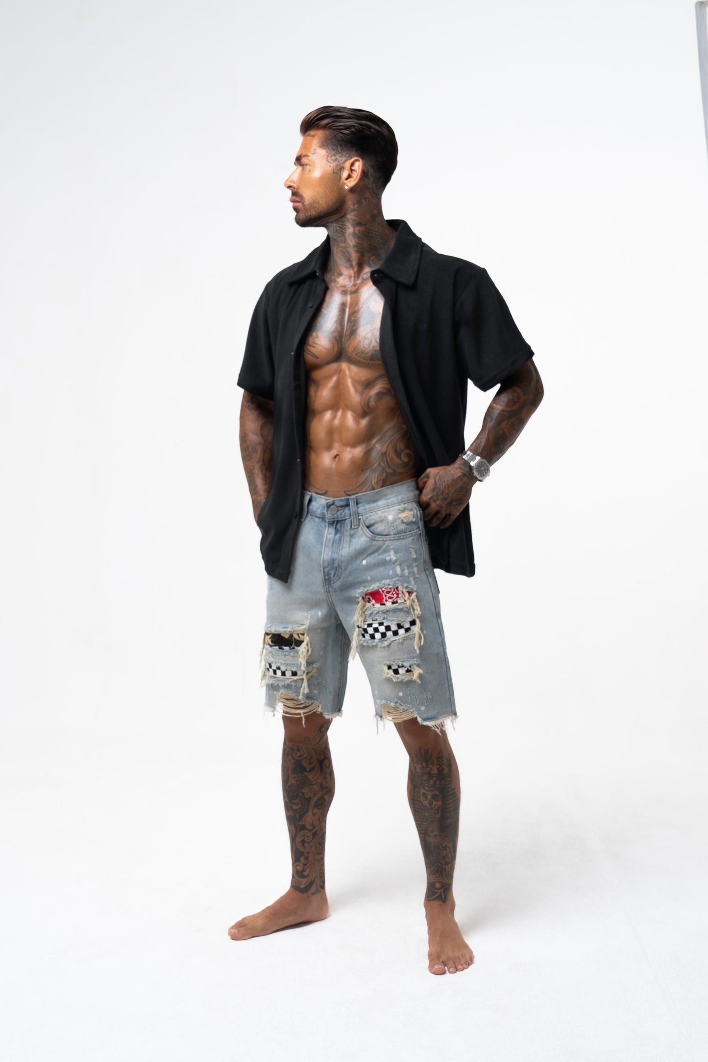 THE MALIBU TOWELLING SHIRT - BLACK