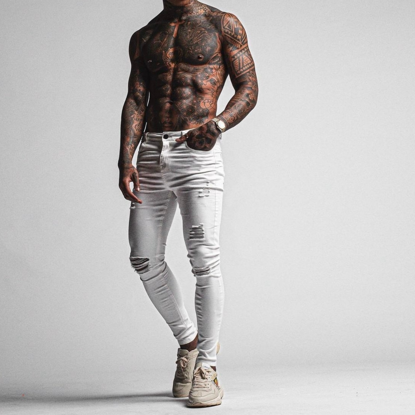 THE TAYLOR JEANS - WHITE RIPPED