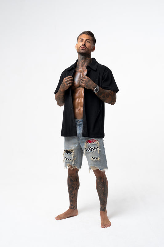 THE MALIBU TOWELLING SHIRT - BLACK