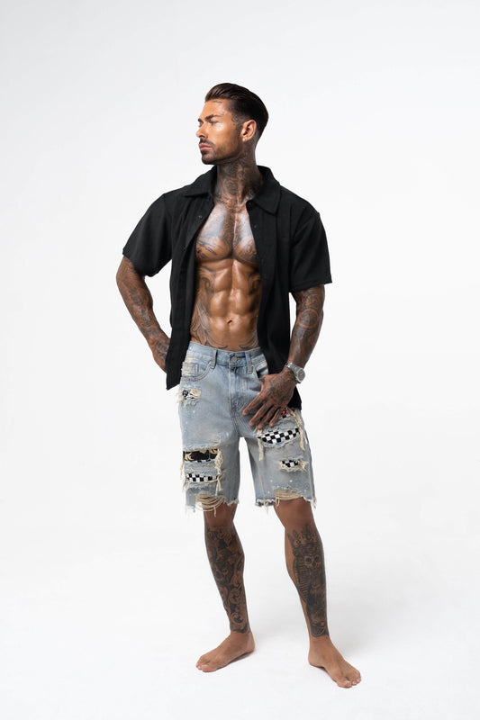 THE MALIBU TOWELLING SHIRT - BLACK