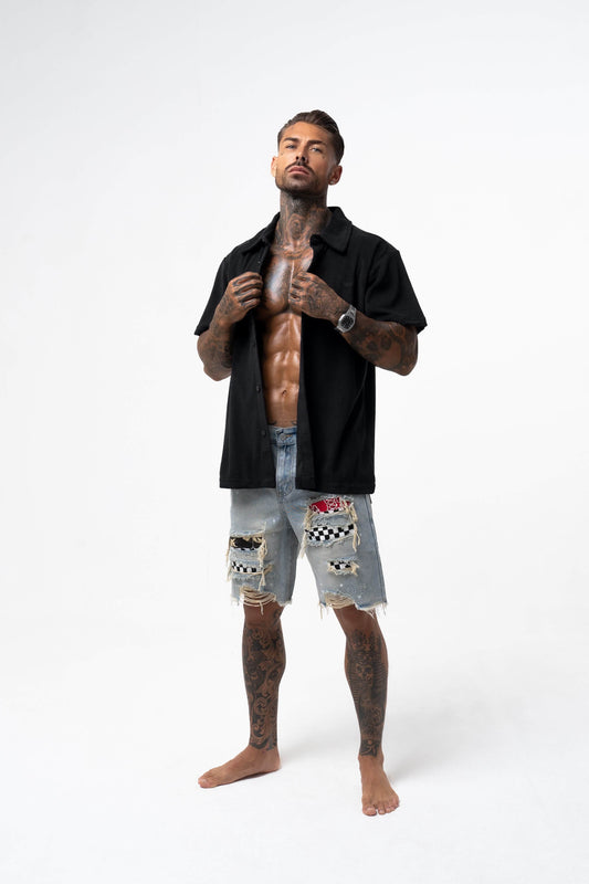 THE MALIBU TOWELLING SHIRT - BLACK